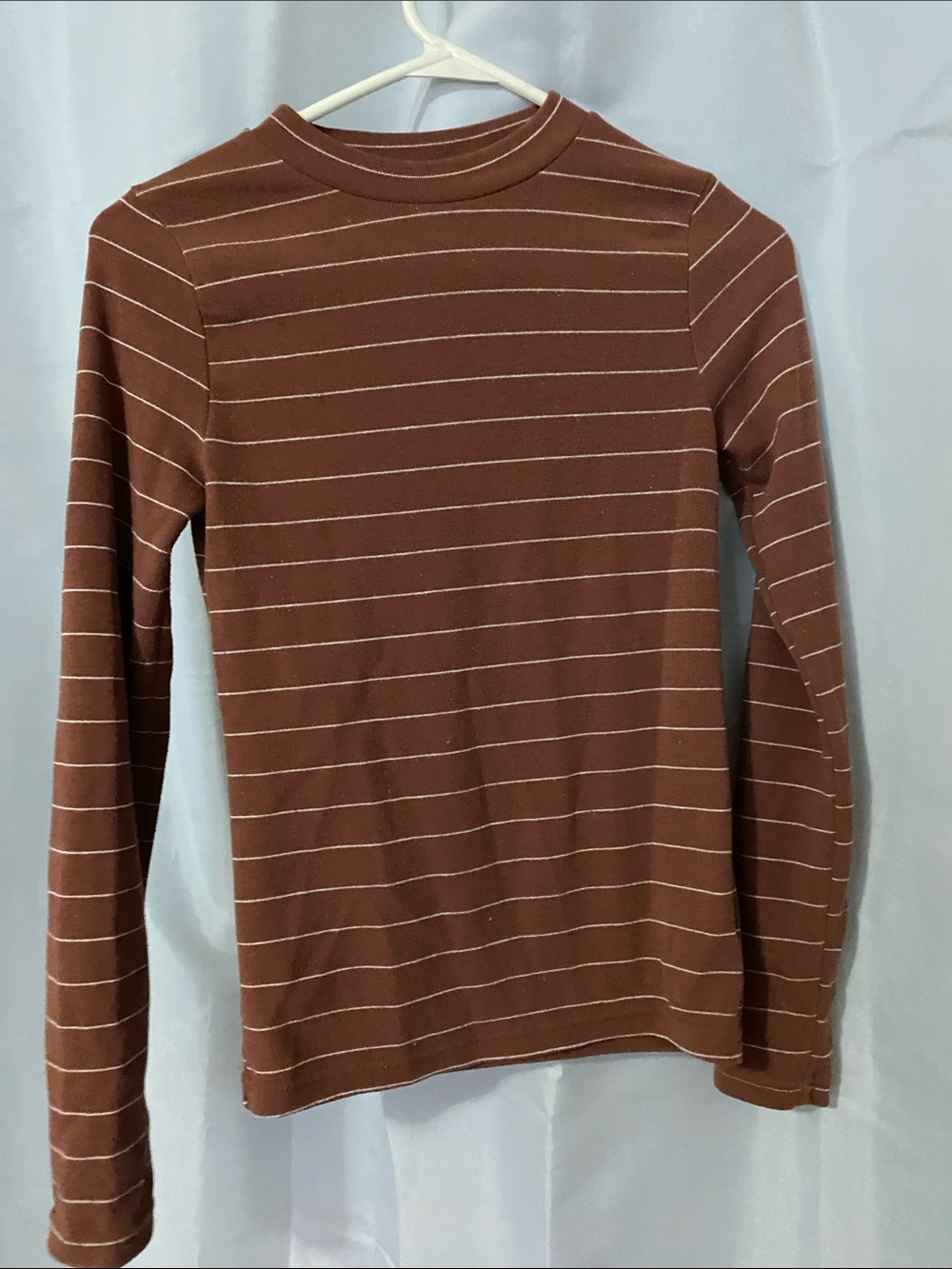 OAK + FORT Brown Long-Sleeve Stripe Tee